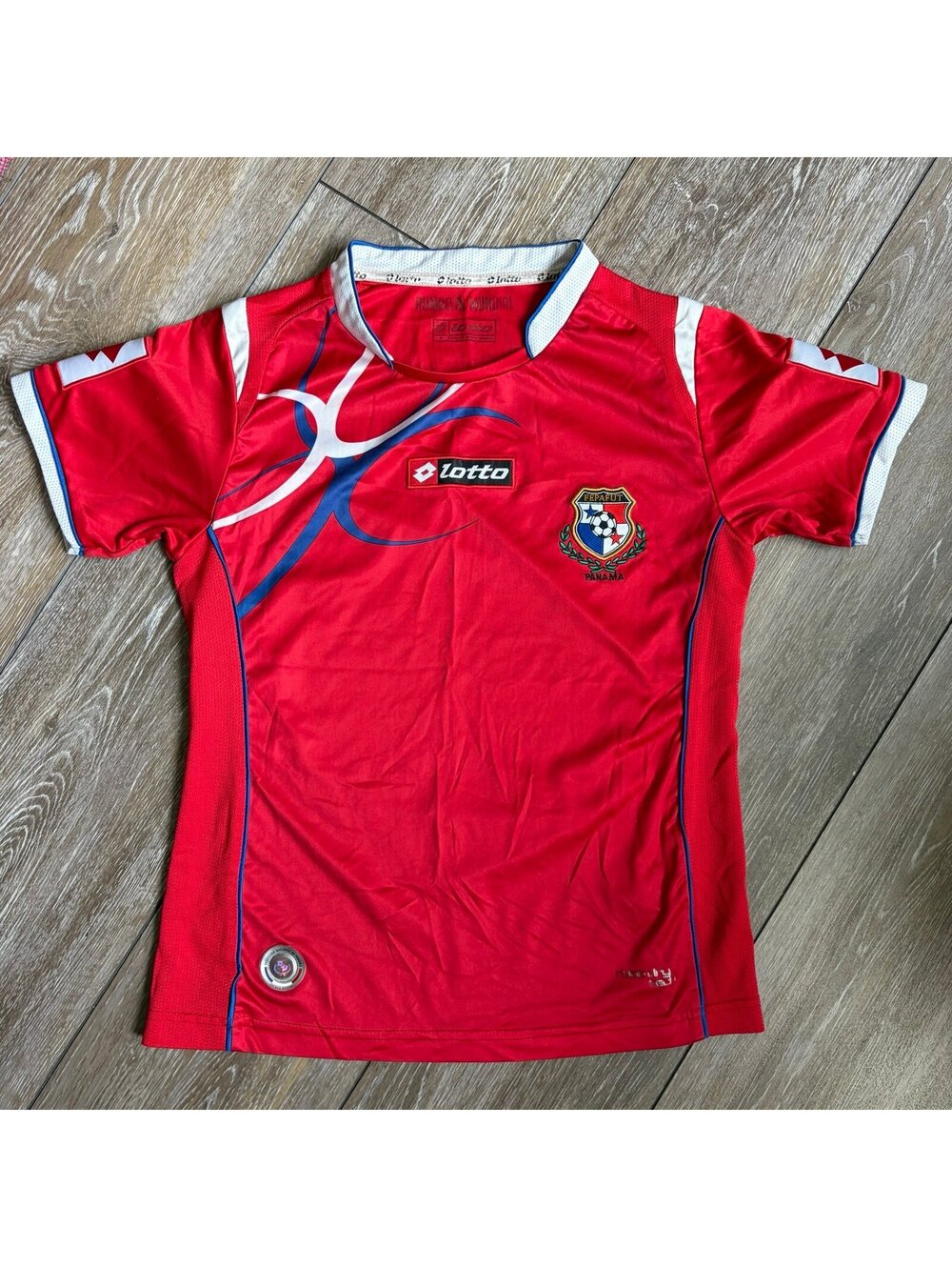 Vintage Lotto Panama National Soccer Team Jersey Red Fepafut Nano Dry Tech Men’s